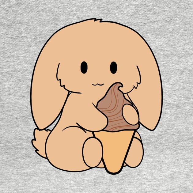 Tan Bunny Chocolate Ice Cream by BiscuitSnack